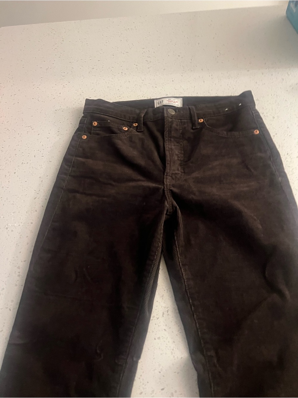 Women's Dark Brown Corduroy Pants - Classic Straight Fit